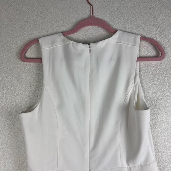 Adelyn Rae Janessa Flounce Dress White Sleeveless Midi Medium NWT - Picture 9 of 9